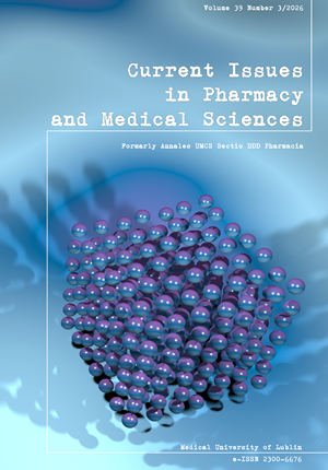 					View Vol. 39 No. 3 (AOP) (2026): Current Issues of Pharmacy and Medical Sciences
				